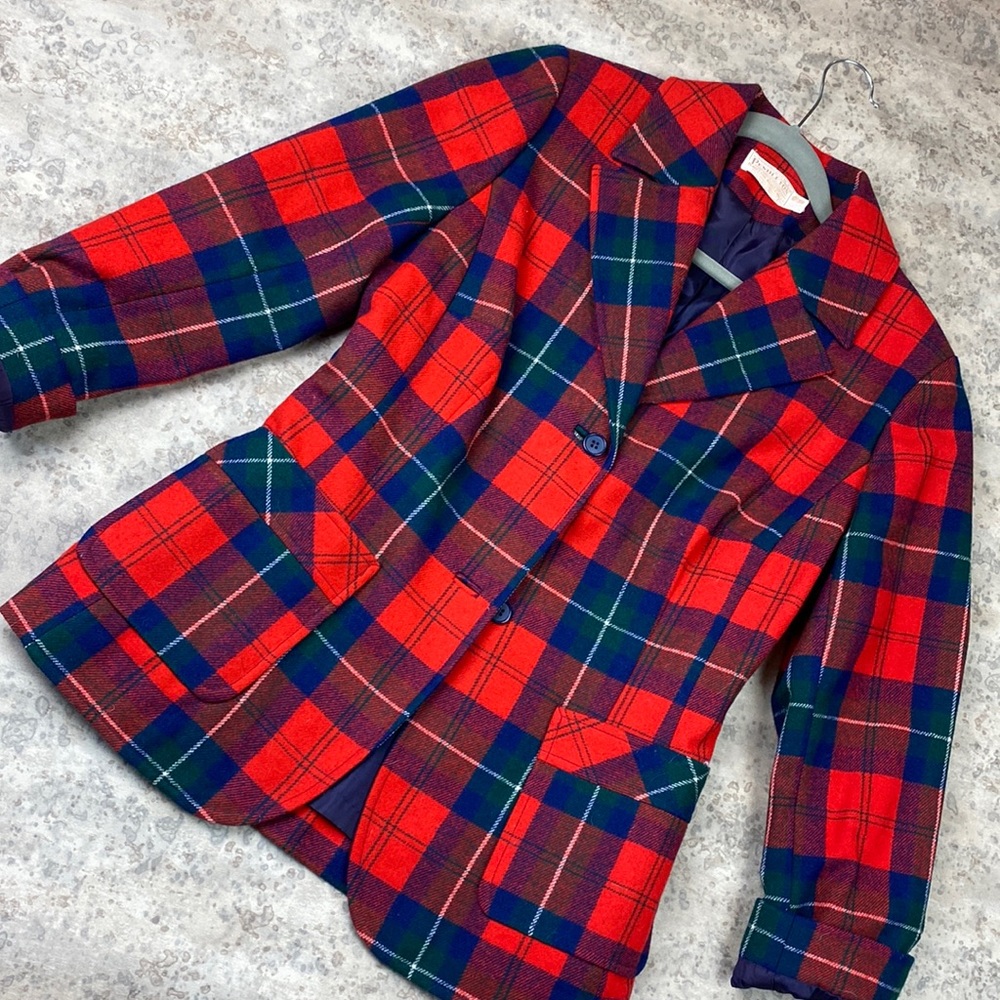 Vintage Pendleton Plaid Wool Brazer